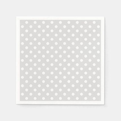 Light Gray White Polka Dots Pattern Napkins