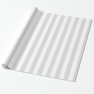 Light Gray White XL Stripes Pattern Wrapping Paper