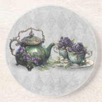 Light Gray Witches Tea Sandstone Coaster