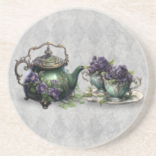 Light Gray Witches Tea Sandstone Coaster