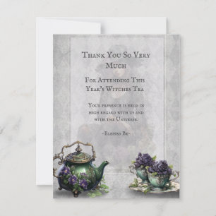 Light Gray Witches Tea Thank You Card