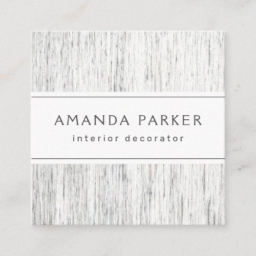 Light gray wood custom logo elegant square business card