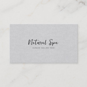 Light GrayLinen Texture Print black Typography Business Card