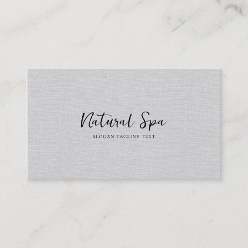 Light GrayLinen Texture Print black Typography Business Card