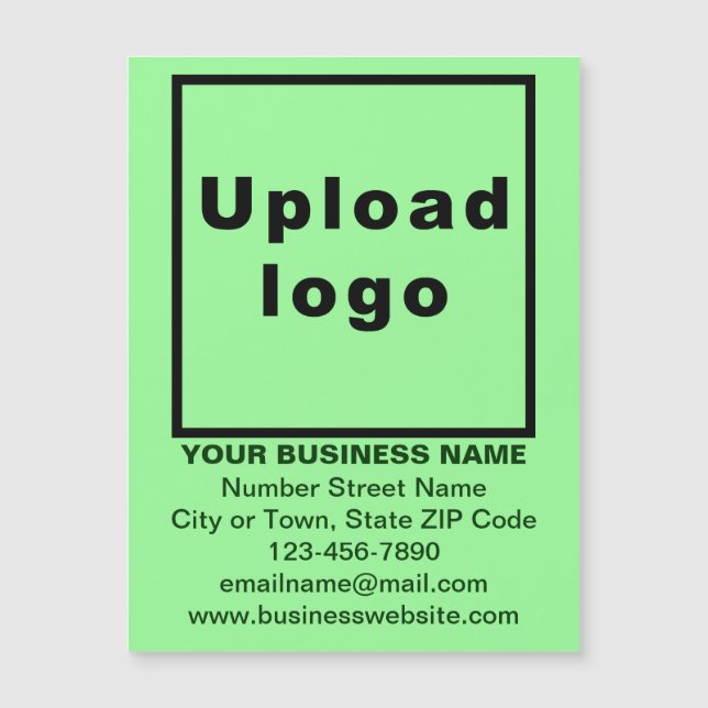 Light Green 4.25” x 5.6” Magnetic Business Card (Front)