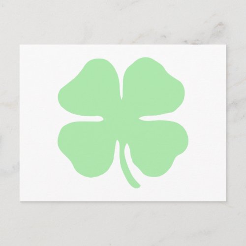 light green 4 leaf clover shamrockpng postcard