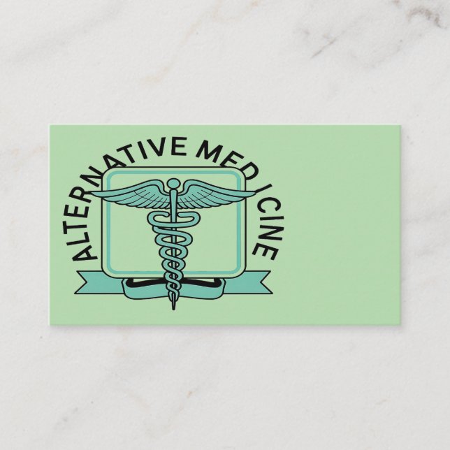 Light green alternative medicine  business card (Front)