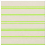 [ Thumbnail: Light Green and Beige Striped Pattern Fabric ]