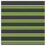 Light Green and Black Stripes/Lines Pattern Fabric