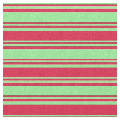 Light Green and Crimson Colored Lines Fabric