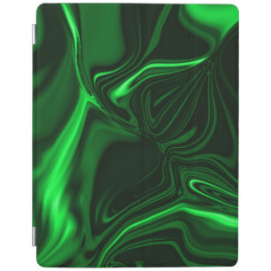 Light green and dark curves on dark background. iPad smart cover