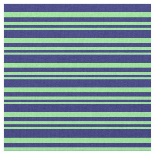 Light Green and Midnight Blue Stripes Fabric