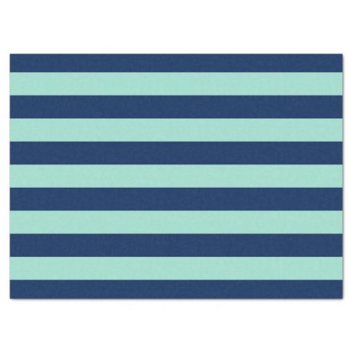 Light Green and Navy Blue Stripes Tissue Paper