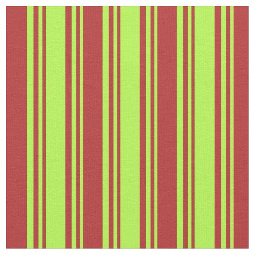 Light Green and Red Lines Pattern Fabric