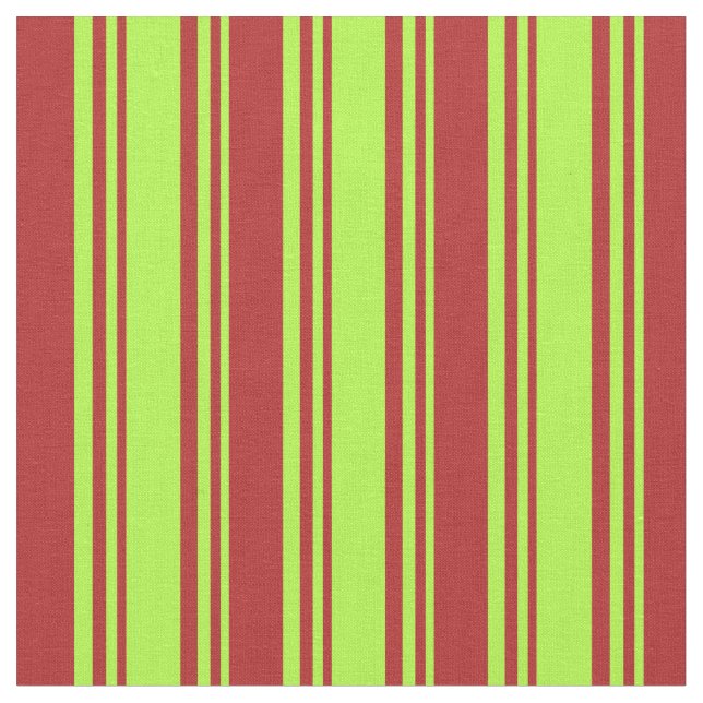 Light Green and Red Lines Pattern Fabric (Close Up)