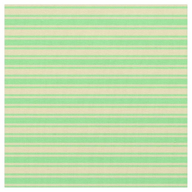 Light Green and Tan Colored Stripes Fabric (Close Up)