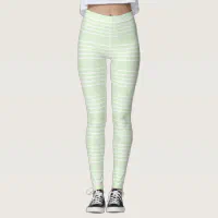 Light green and white stripes leggings