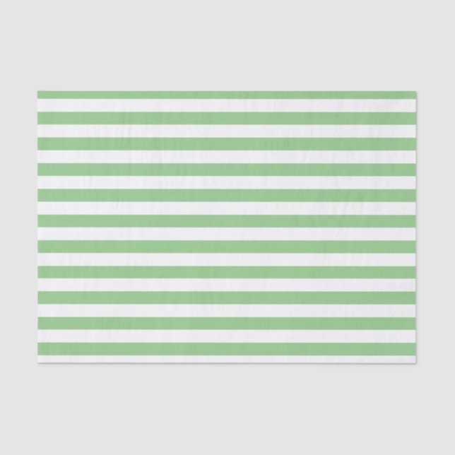 Light Green and White Stripes Tissue Paper (Front)