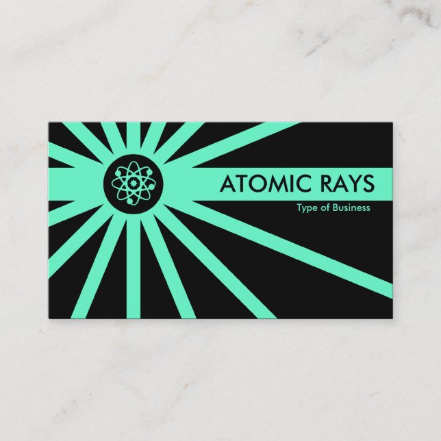 Light Green Atomic Rays Business Card (Front)