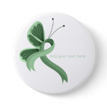 Light Green Awareness Ribbon Butterfly  Button