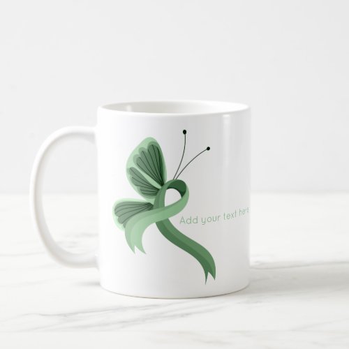 Light Green Awareness Ribbon Butterfly  Coffee Mug