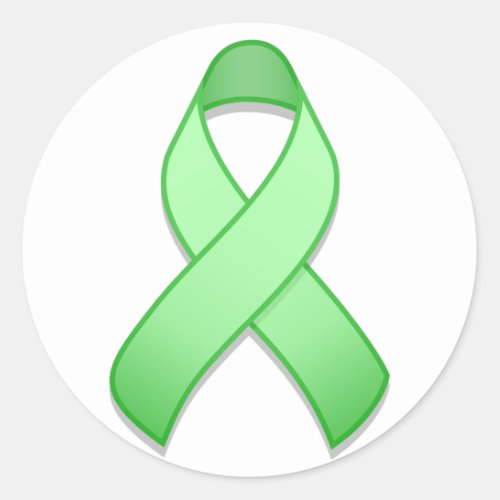 Light Green Awareness Ribbon Round Sticker