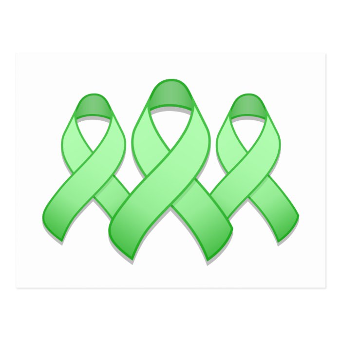 Light Green Awareness Ribbon Trio Postcard