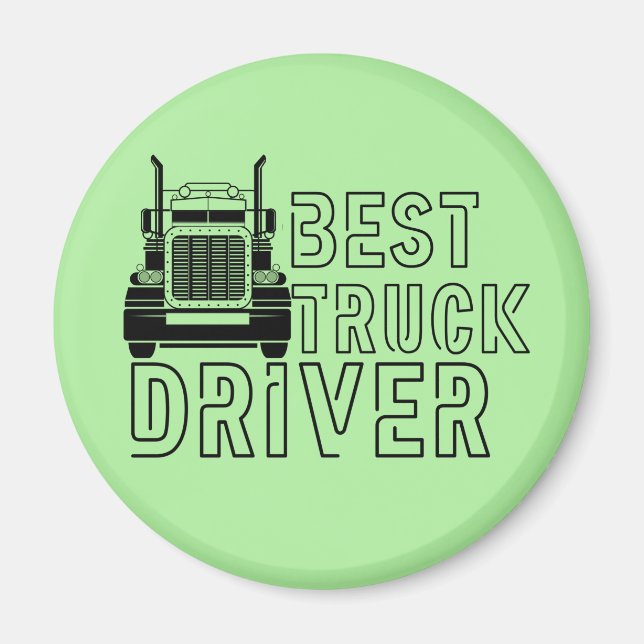 Light Green Best Truck Driver Carrier Magnet (Front)