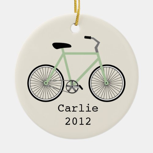 Light Green Bicycle Personalized Ornament