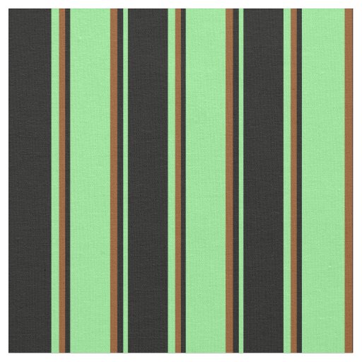 Light Green, Black & Brown Lines Pattern Fabric