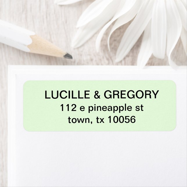 Light Green & Black Text Return Adress  Label (Creator Uploaded)