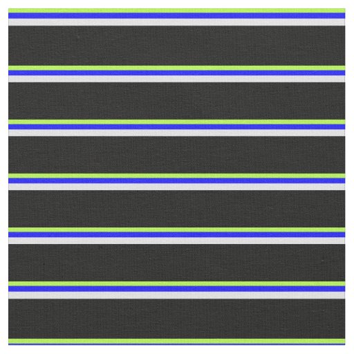 Light Green, Blue, Lavender & Black Lines Fabric