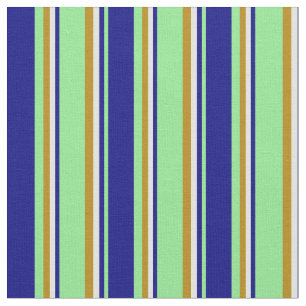 Light Green, Blue, Light Cyan & Dark Goldenrod Fabric