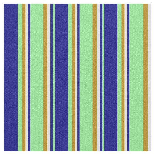 Light Green, Blue, Light Cyan & Dark Goldenrod Fabric (Close Up)