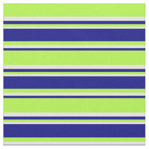 Light Green, Blue & Light Yellow Colored Stripes Fabric