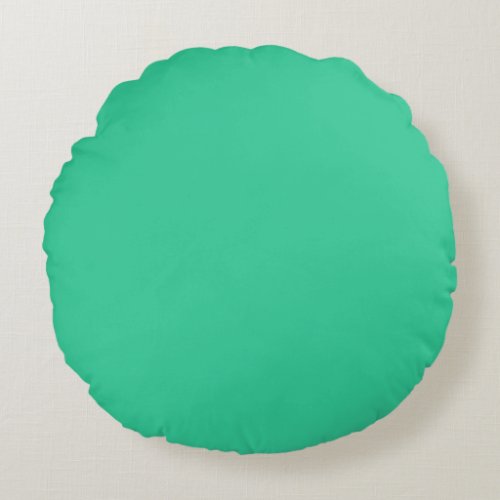 Light  Green blue solid plain color Round Pillow