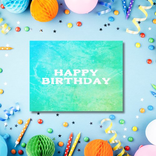 Light Green Blue Sweet Happy Birthday Postcard