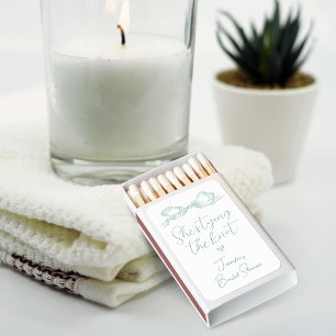 Light Green Bow She's Tying the Knot Bridal Shower Matchboxes