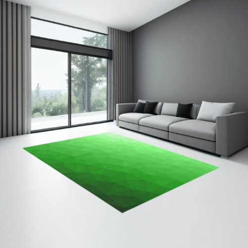 Light green bright gradient geometric mesh pattern rug