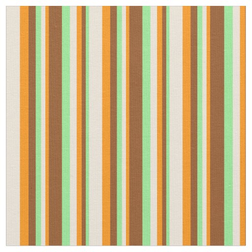 Light Green, Brown, Dark Orange & Bisque Colored Fabric
