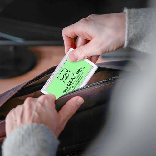 Light Green Business Brand on Business Card Case
