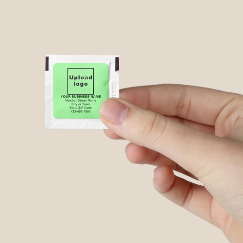Light Green Business Brand on Hand Sanitizer Packet