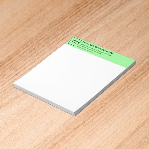 Light Green Business Brand on Heading of Small Notepad