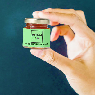 Light Green Business Brand on Honey Jar Favors