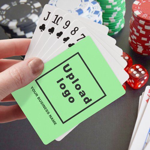 Light Green Business Brand on Playing Cards