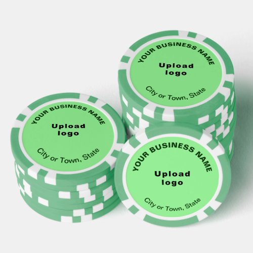 Light Green Business Brand on Poker Chips