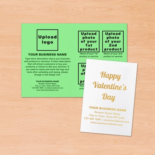 Light Green Business Brand on Valentine Foil Card
