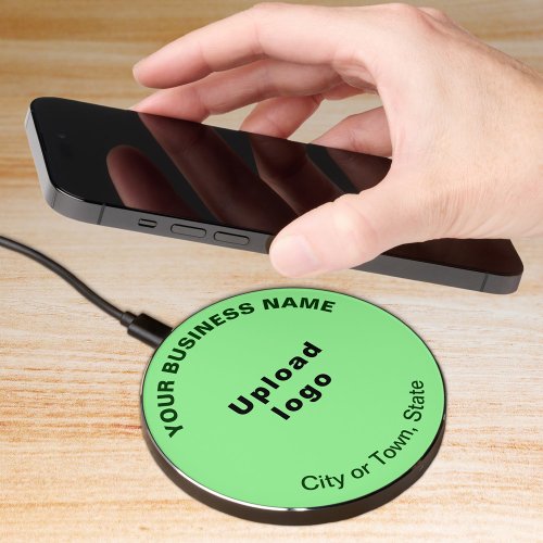 Light Green Business Brand on Wireless Charger