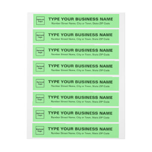 Light Green Business Return Address Wrap Around Label