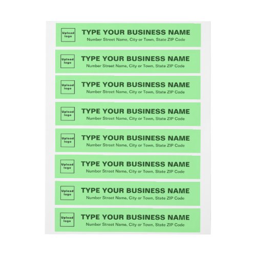 Light Green Business Return Address Wrap Around Label